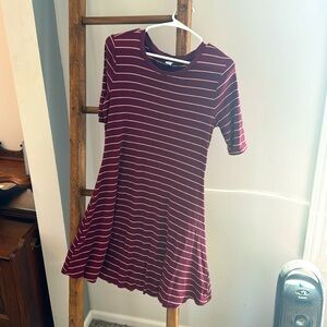 Red Striped Midi Dress